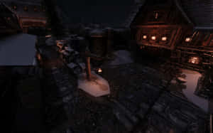 Majestic View Of Windhelm, The Ancient City Of Skyrim Wallpaper