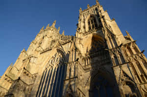 Majestic View Of York Minster Cathedral In Gothic Style Architecture Wallpaper