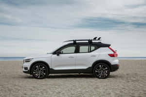 Majestic Volvo Xc40 Cruising Down The Highway. Wallpaper