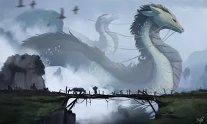 Majestic White Dragons Wallpaper