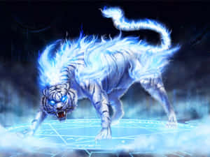 Majestic White Lion On The Rock In 3d Wallpaper
