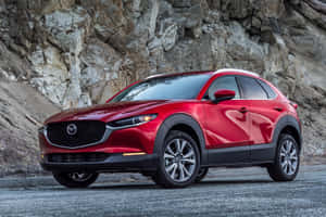 Majestic White Mazda Cx-30 On The Road Wallpaper