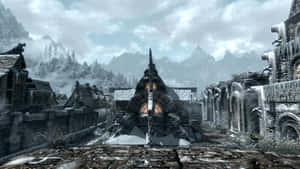 Majestic Windhelm Landscape In Skyrim Wallpaper