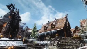 Majestic Windhelm Towering In The Heart Of Skyrim Wallpaper