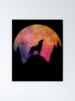 Majestic Wolf Basking In The Golden Sunset Wallpaper
