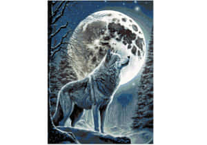 Majestic Wolf Basking In The Moonlight Wallpaper