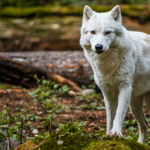 Majestic Wolf In A Serene Autumn Landscape Wallpaper