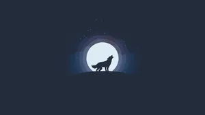 Majestic Wolf In Moonlight Wallpaper