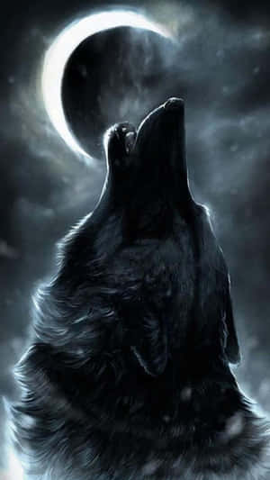 Majestic Wolf In Moonlit Night Wallpaper