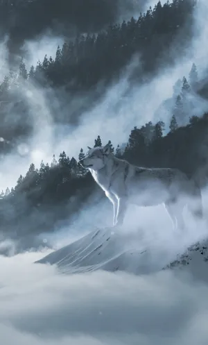 Majestic Wolf In Snowy Landscape Wallpaper