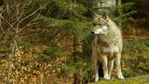 Majestic Wolf In Summer Forest Wallpaper