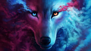 Majestic Wolf In The Night Sky Wallpaper