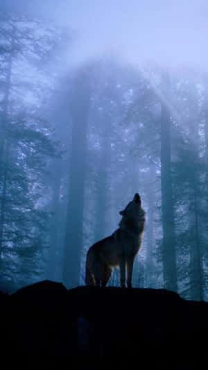 Majestic Wolf Roaming The Enchanted Forest Wallpaper