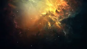 Majestic Yellow Galaxy In The Vast Universe Wallpaper