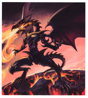 Majestic Yu-gi-oh! Dragons Locked In An Epic Battle Wallpaper