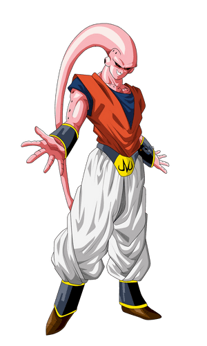 Majin Buu Battles Vegeta In An Electrifying Confrontation. Wallpaper