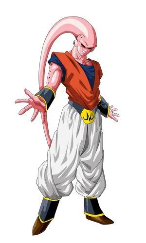 Majin Buu Battles Vegeta In An Electrifying Confrontation. Wallpaper