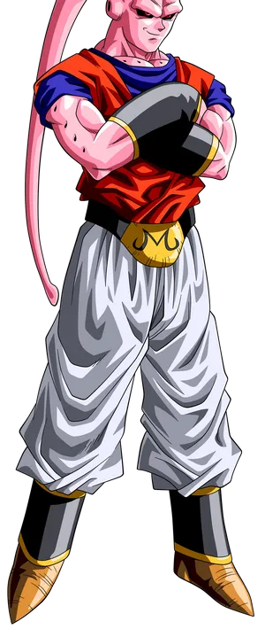 Majin Vegeta Fuelling Up - A Breathtaking Showdown In The Buu Saga. Wallpaper