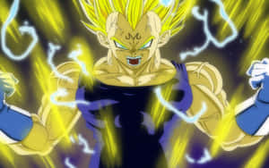 Majin Vegeta Stands Ready For Battle Wallpaper