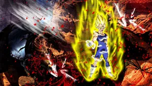 Majin Vegeta Yellow Superpower Wallpaper