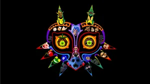 Majora's Mask Neon Art Wallpaper