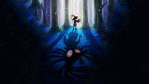 Majora's Mask Wanders In Dark Forest Wallpaper