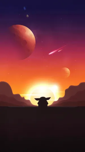 Make A Call To The Mandalorian With Baby Yoda Phone Wallpaper