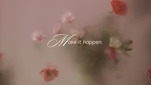 Make It Happen Inspirational Floral Backdrop Wallpaper