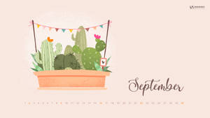 Make The Most Of September Calendar With This Cacti-inspired Design. Wallpaper