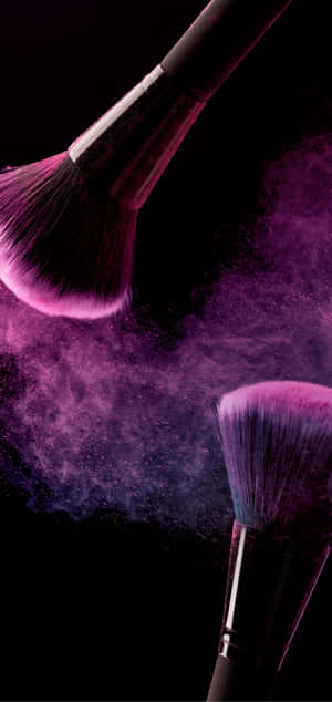 Makeup Brushes Powder Burst Aesthetic.jpg Wallpaper