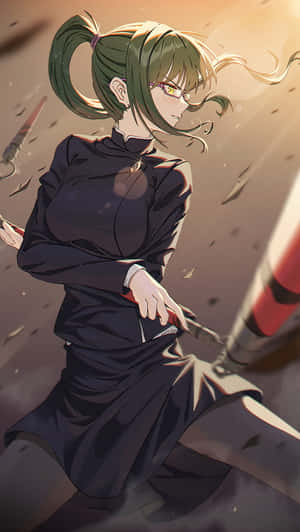 Maki Zenin Readyfor Battle Wallpaper