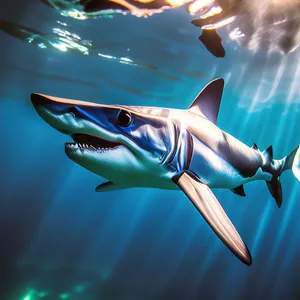 Mako Shark Underwater Sunlight Wallpaper