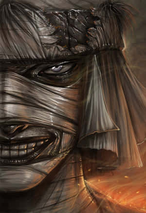 Makoto Shishio Enraged In Flames Wallpaper