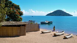 Malawi Beach Lake Island Boats Wallpaper