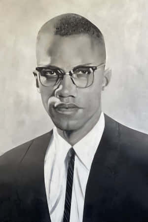 Malcolm X Portrait Blackand White Wallpaper