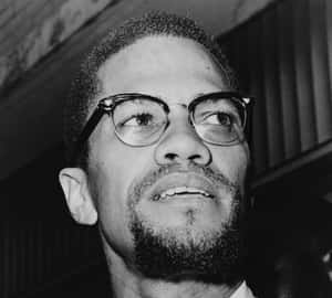 Malcolm X Portrait Blackand White Wallpaper