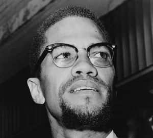 Malcolm X Portrait Blackand White Wallpaper