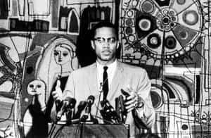 Malcolm X Speakingat Podium Wallpaper