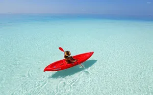 Maldives Beach Breathtaking View At Sunset Wallpaper