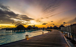 Maldives Sunrise Beach Wallpaper