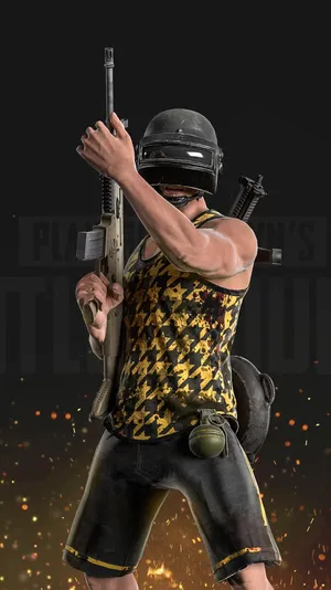 Male Character Holding Scar-l Pubg Iphone Wallpaper