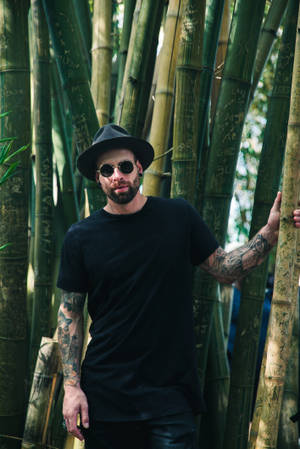 Male Pose In The Bamboo Forest Wallpaper