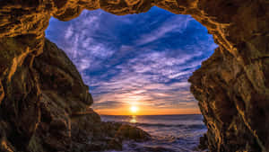 Malibu Beach Sunrise Desktop Purple Sky Wallpaper