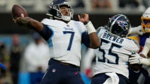 Malik Willis Titans Quarterback Action Wallpaper