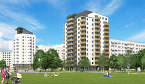 Malmo Modern Apartment Complex Artistic Rendering Wallpaper