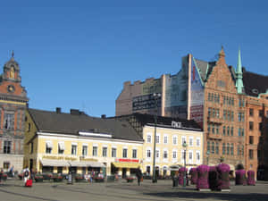 Malmo Stortorget Square Sunny Day Wallpaper