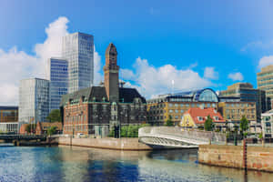 Malmo Sweden Cityscape Waterfront View Wallpaper