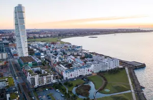 Malmo Sweden Skyline Twilight Wallpaper