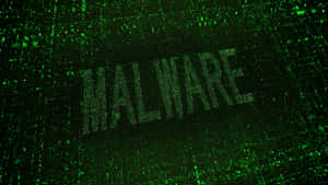 Malware Typography In Green Matrix Design Wallpaper