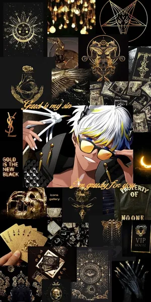 Mammon Collage Aesthetic Obey Me Wallpaper